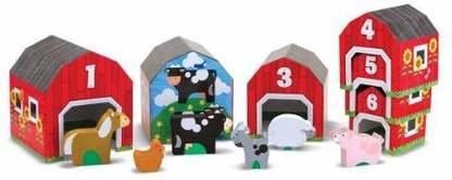 MELISSA & DOUG Nesting And Sorting Barns And Animals With 6 Numbered Barns