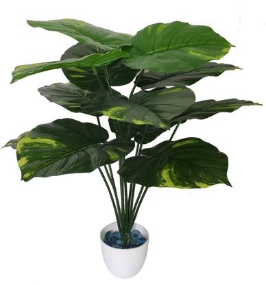 BK Mart Areca Palm Tree with 12 Long Leaves Artificial Plant  with Pot