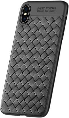 usams Back Cover for Apple iPhone XS (5.8 Inch), Yun Series, Ultra Slim Thin Case, Non-Slip Weaved Textured