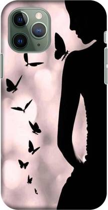 PNBEE Back Cover for Apple iPhone 11 - Butterfly & Girl Pattern Print Mobile Case Cover