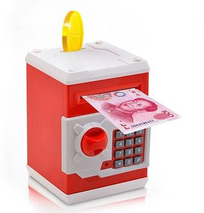 KIDACIOUS Piggy Bank Simulation Money Saving Box Password Box Safe Piggy Bank Coin Bank