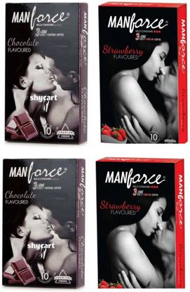MANFORCE COMBO PAK 2 SET CHOCOLATE & STRAWBERRY (40)PCS Condom