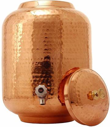 EGLOB Copper Water Tank Container 8 litre with glass  - 8 L, 500 ml तांबा यूटिलिटी बॉक्स