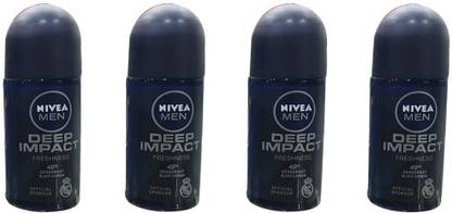 NIVEA DEEP IMPACT FRESHNESS (PACK OF 4) Deodorant Roll-on  -  For Men