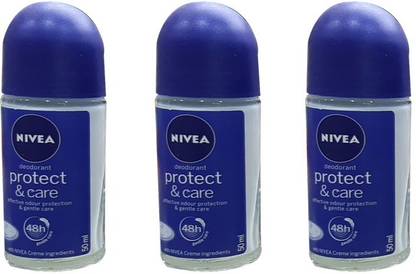 NIVEA PROTECT & CARE (PACK OF 3) Deodorant Roll-on  -  For Men & Women