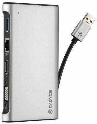 CADYCE CA-CU3HVG USB-C-USB 3.0 Hub Gigabit Ethernet HDMI(4k), VGA Adapter with PD Charging(100W)