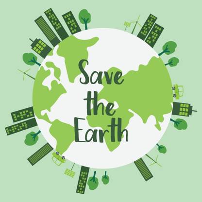 campaign for save environment sticker poster| Paper Print
