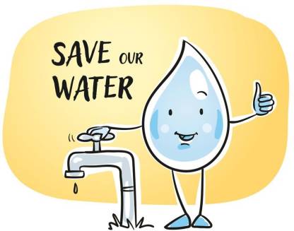 save water new sticker poster Paper Print