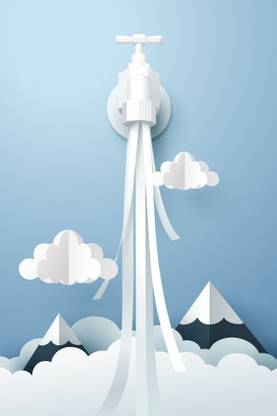 tap with flowing water new sticker poster| Paper Print