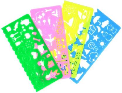 KWISH Different Shapes with Ruler Attached Ruler Ruler