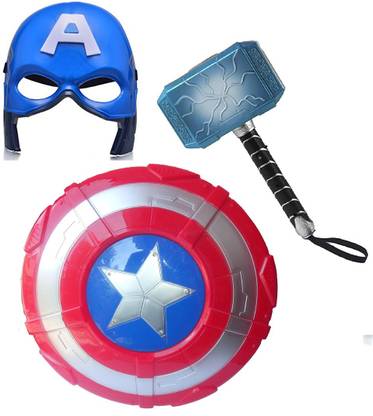 HALO NATION Captain America Shield ,thor Hammer, Face Mask-Light and Sound Armor Sets