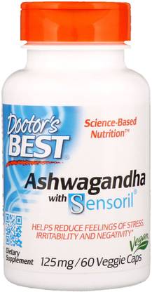 Doctor's Best Ashwagandha with Sensoril, 125 mg, 60 Veggie Caps