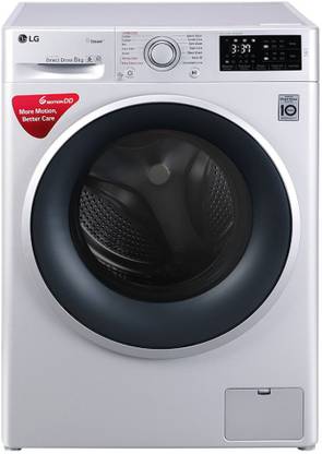 LG 8 kg Fully Automatic Front Load Washing Machine Silver