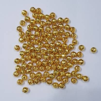 FASHION CLUSTER Golden Fancy Cutting Beads 200 pcs of 8 MM
