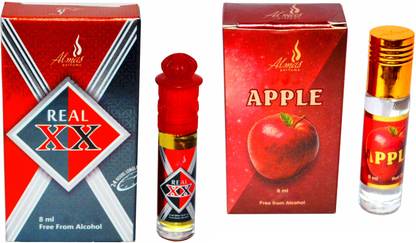 Almas REAL XX and APPLE Edition fascinating fragrance ( PACK OF 2 ) pocket Floral Attar