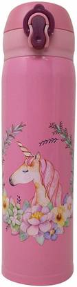 Funtastic Stainless Steel Pink Water Bottle for Girls/Super Cool Design 500 ml Bottle