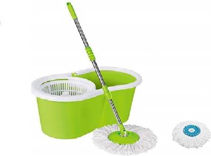 LONG LIFE Floor cleaner 360 Degree Easy Magic Spin Mop Bucket with 1 Microfiber Mop Head and Rod