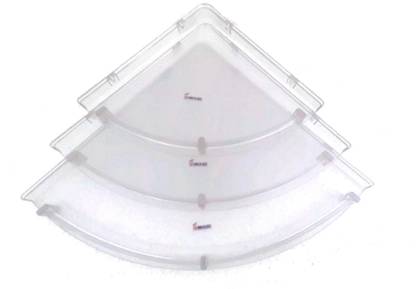 Sparkraze Unbreakable Jumbo Corner set of 3 piece 12x8x10 inch Plastic Wall Shelf