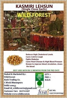 WILD FOREST Himalayan Single Clove Garlic | Kashmiri Lehsun 100 gm