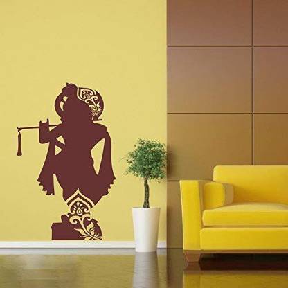 UD Unique Decor Unique Décor Lord Krishna Shadow Reusable Wall Stencil (16 x 24 inch) Wall Decor_110 Lord Krishna Shadow Stencil
