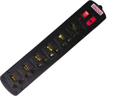 UNIQUE 6+1 Extension Cords 1.5MTR Wire With Fuse Safety 6  Socket Extension Boards