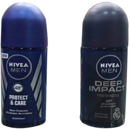 NIVEA MEN PROTECT & CARE, MEN DEEP IMPACT FRESHNESS Deodorant Roll-on - For Men & Women