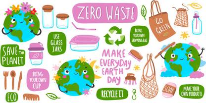 zero waste sticker poster Paper Print