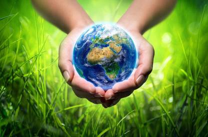 earth in hands sticker poster Paper Print
