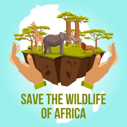 save the wildlife sticker poster Paper Print