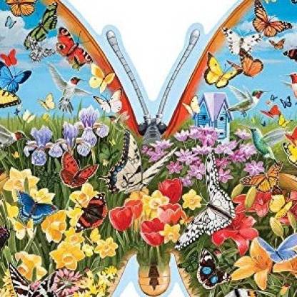 Hidden Butterfly Meadow 750 Shaped Piece Jigsaw Puzzles for Adults Bits and Pieces Each Puzzle Measures 20 Inch x 27 Inch 750 Shaped pc Jigsaws by Artist Jack Williams 
