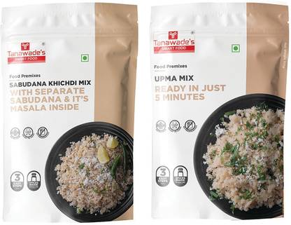 Tanawade's SMART FOOD Breakfast Combo, Instant Sabudana Khichadi, Upma Mix,Pack of 2 280 g