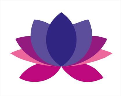 K2A Decor 43 cm Beautiful lotus flower Wall Sticker Size - 28 cm x 43 cm Self Adhesive Sticker