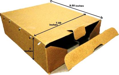 Boxzie Corrugated Cardboard 3 Ply Corrugated Box Size LxWxH - 9.50x7.50x3 Inches Packaging Box