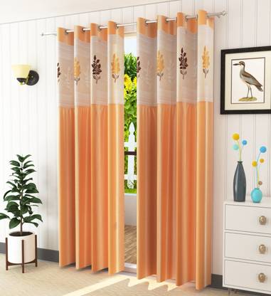 Homefab India 244 cm (8 ft) Long Door Polyester Semi Transparent Curtain (Pack Of 2)