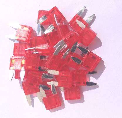 PBROS 20 Pieces Mini Size Blade Fuse -10 AMP 20 Pieces Mini Size Blade Fuse -10 AMP(Pack of 20) Electrical Fuse