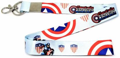 Blue Aura Captain America ID Holder Lanyard Key ring Length- 48 CM Lanyard