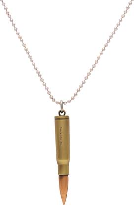 Dzinetrendz Gunmetal and Brass, Exact Replica Real Bullet shape, weight and size, Fashion Fashion pendant necklace Gold-plated Brass