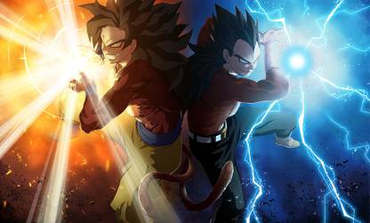SSG4 goku and vegeta poster|dragon ball z poster|anime poster|size:12x18 inch|multicolor Paper Print