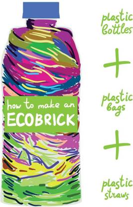 make an ecobrick |save environment|NO plastic|save earth|size:12x18 inch|multicolor Paper Print