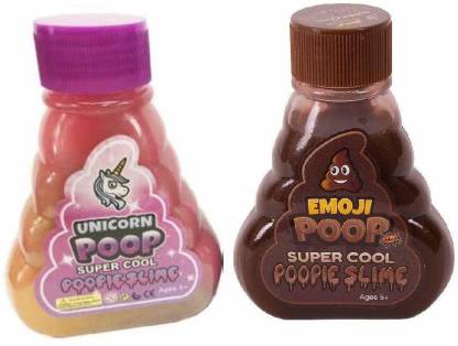 Bestie Toys Super Cool Unicorn Poop Slime & Emoji Poop Slime (2 Pack) Multicolor Putty Toy