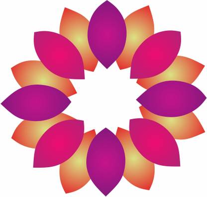 Aalam Designs 38 cm Diwali Special - Multicolored Rangoli Floor Sticker Self Adhesive Sticker