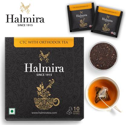 Halmira Tea CTC with Orthodox Tea, 10 Tea Bag Tea Blend Box