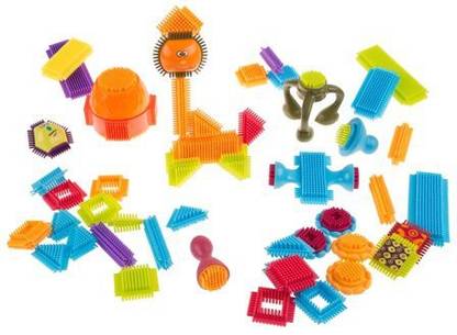 Hey Play Brush Shape Building Blocks- Interlocking 3D Tile Toy Set for STEM Bui