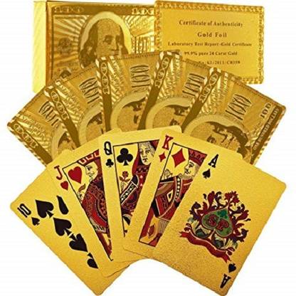 AweStuffs Imported Golden Waterproof durable Poker Playing 100 Dollar cards