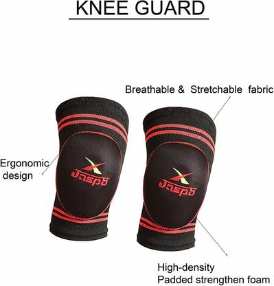Jaspo Protec-4 Safe Guards(Knee,Elbow) (Medium, red) Skating Guard Combo