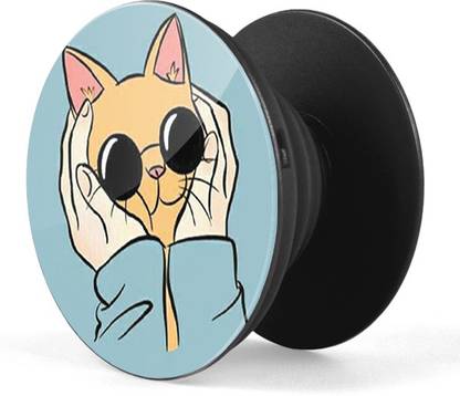 Pixel Cute cat in hands phone stand-041 Mobile Holder