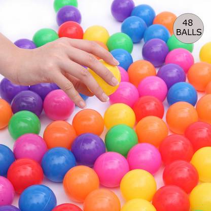 Kt Plastic Balls for Kids ( Ping Pong Ball Size ) 3cm - Set of 48 Balls