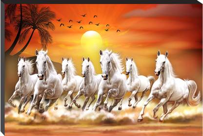 Seven Running Horses Home décor 3D Fine Art Print