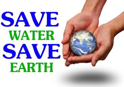 save water save earth new sticker poster|save water quotes|environment poster|slogans|size:12x18 inch|multicolor Paper Print