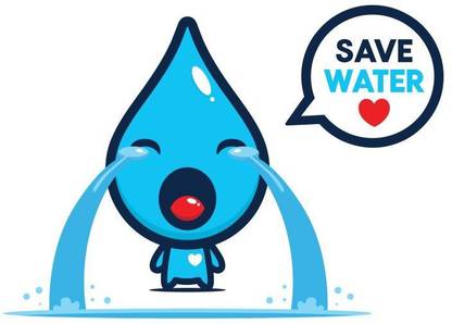 KD save water drop crying sticker poster|save water quotes Paper Print